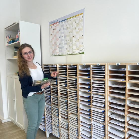 Sortierte Arbeitsblätter im Lernzentrum