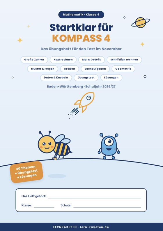 Übungsheft Mathematik: Startklar für KOMPASS 4