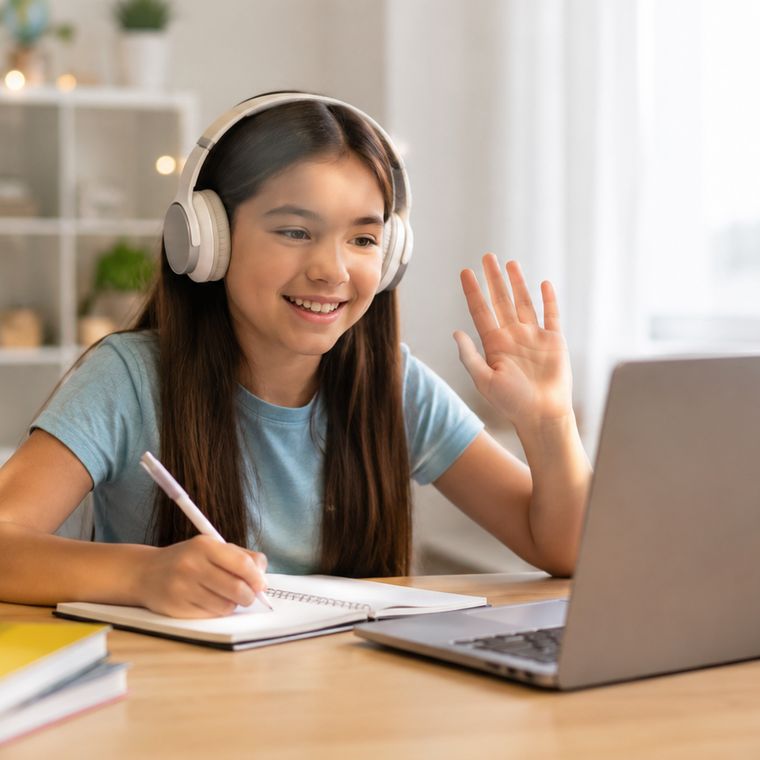 Schülerin im Online-Unterricht